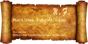Martinak Fabrícius névjegykártya